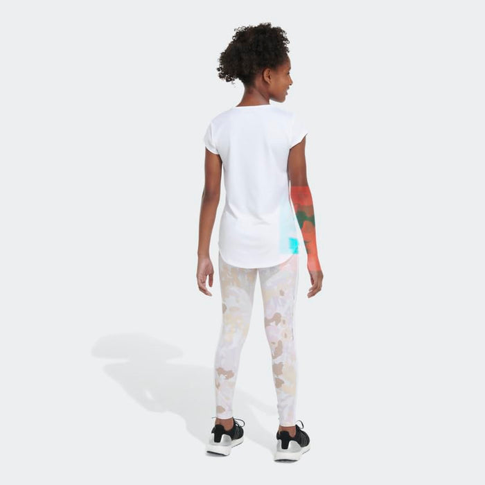Adidas Womens Training All Over Print 7/8 Tight Cotton White
