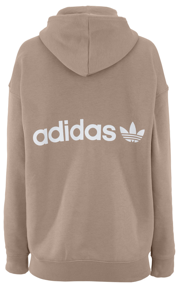 Adidas Women's Trefoil Linear Hoodie, Chalky Brown