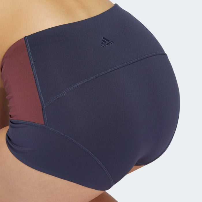 Adidas Womens Yoga Shorts, Shadow Navy/Burgandy