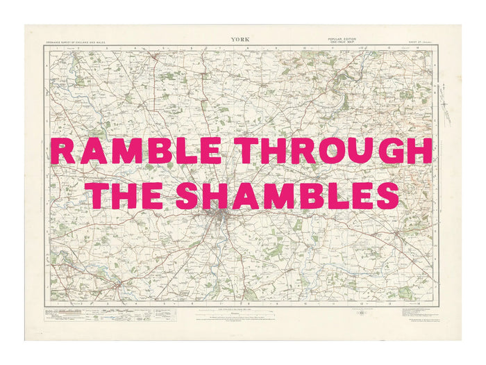 York Personalised Map Print | Custom Map of York | Pink Hand Drawn Font - Framed Wall Art