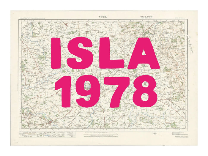 York Personalised Map Print | Custom Map of York | Pink Hand Drawn Font - Framed Wall Art