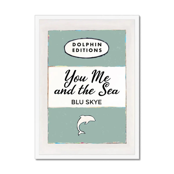 You, Me & the Sea Vintage Book Cover Art Print in sage green - Framed wall art