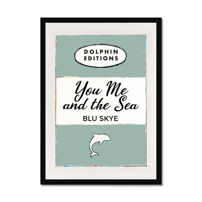 You, Me & the Sea Vintage Book Cover Art Print in sage green - Framed wall art