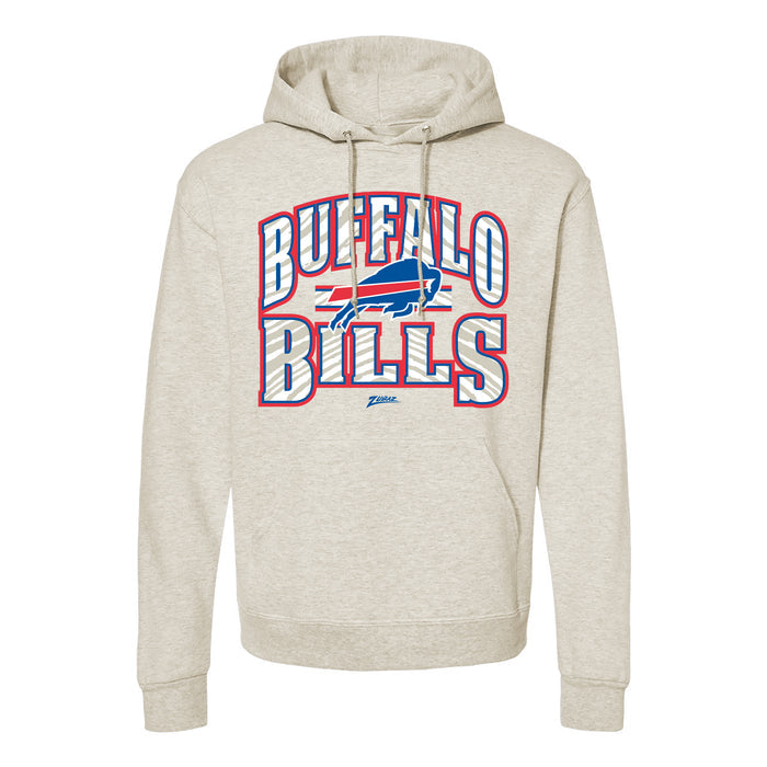 Zubaz NFL Buffalo Bills  Unisex Pullover Fleece Hoodie for Adult Men and Women, Z2T Kickoff, Oatmeal Heather
