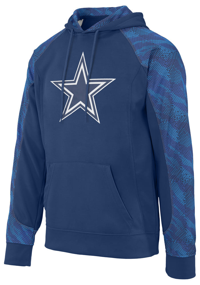 Zubaz NFL Men's Dallas Cowboys Solid Team Color Heavy Weight Elevated Hoodyd W/ Tonal Viper Accent