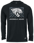 Zubaz NFL Men's Light Weight Black Body Hoodie, Gray Tunnel Logo, Jacksonville Jaguars