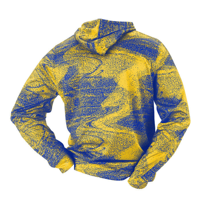 Zubaz NFL Men's Los Angeles Rams Static Hoodie, Blue/Yellow