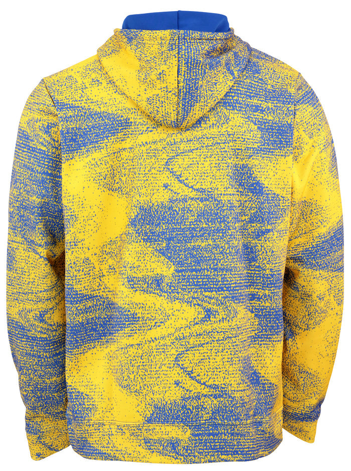 Zubaz NFL Men's Los Angeles Rams Static Hoodie, Blue/Yellow
