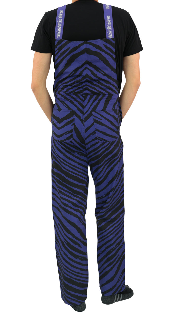 Zubaz NFL Unisex Zebra Lightweight Bib, Baltimore Ravens